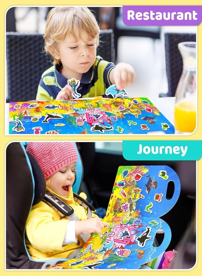 Slipps Jelly Reusable Fun Sticker Books for Kids Toddlers 1-6 Years, 36 Pcs Cute Waterproof Stickers for Teens Girls Boys (Ocean World) - Image 3
